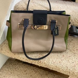 Two tone coach purse